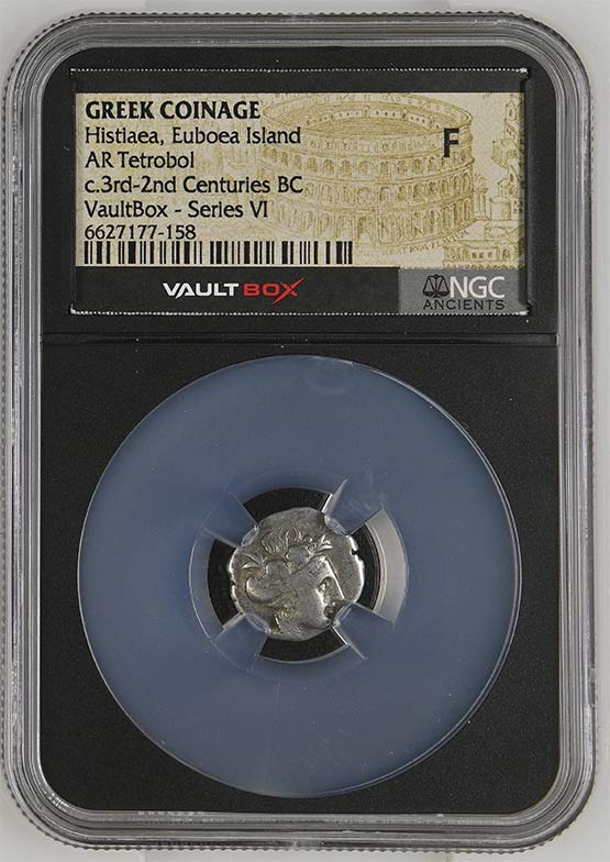 Greek c.3rd-2nd Centuries BC Histiaea Euboea Silver Tetrobol NGC Fine - Series VI Front