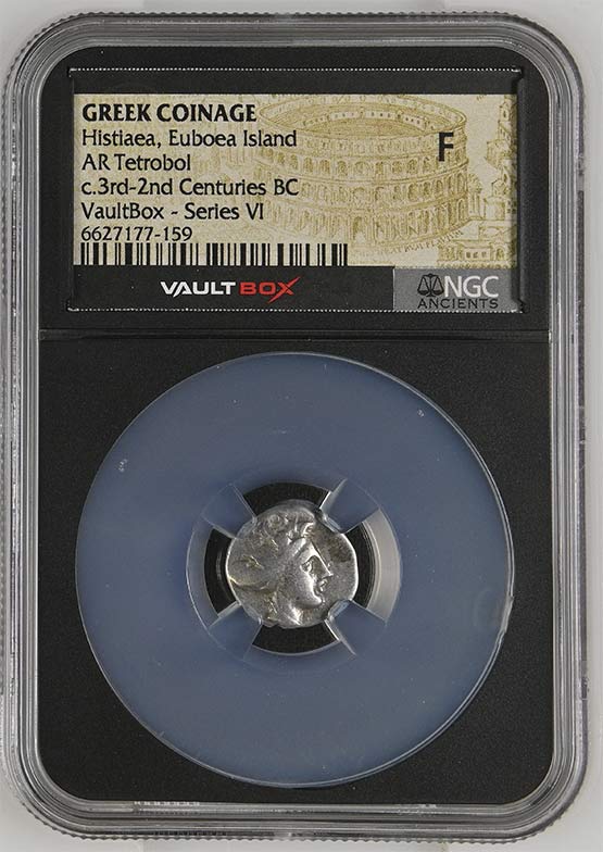 Greek c.3rd-2nd Centuries BC Histiaea Euboea Silver Tetrobol NGC Fine - Series VI Front