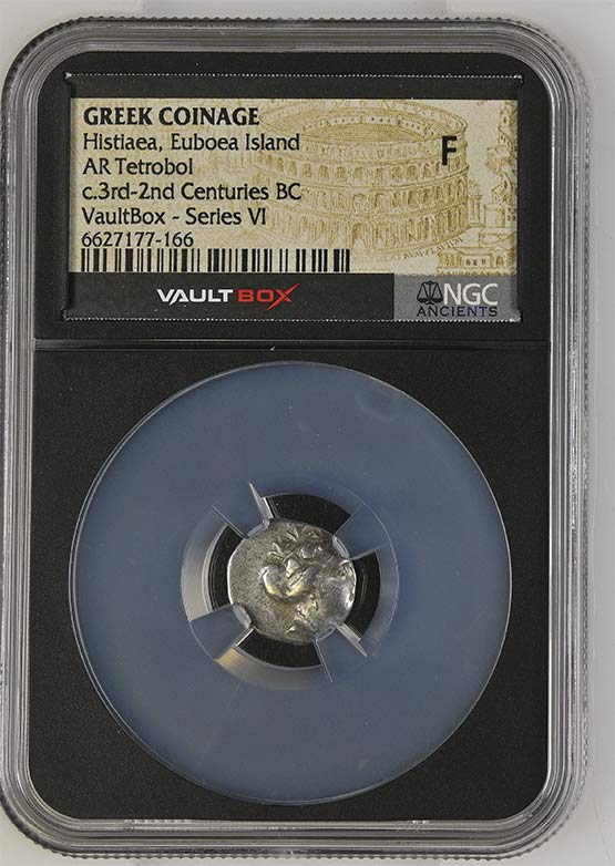 Greek c.3rd-2nd Centuries BC Histiaea Euboea Silver Tetrobol NGC Fine - Series VI Front