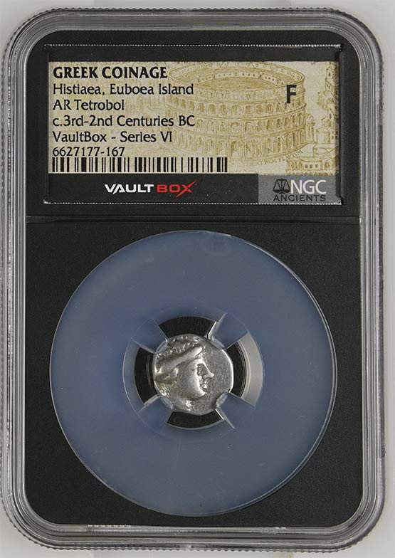 Greek c.3rd-2nd Centuries BC Histiaea Euboea Silver Tetrobol NGC Fine - Series VI Front