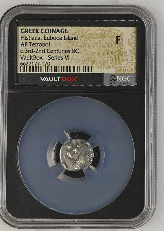 Greek c.3rd-2nd Centuries BC Histiaea Euboea Silver Tetrobol NGC Fine - Series VI Front