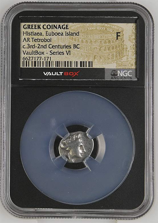 Greek c.3rd-2nd Centuries BC Histiaea Euboea Silver Tetrobol NGC Fine - Series VI Front