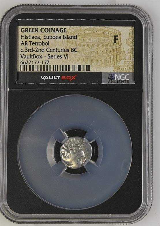 Greek c.3rd-2nd Centuries BC Histiaea Euboea Silver Tetrobol NGC Fine - Series VI Front