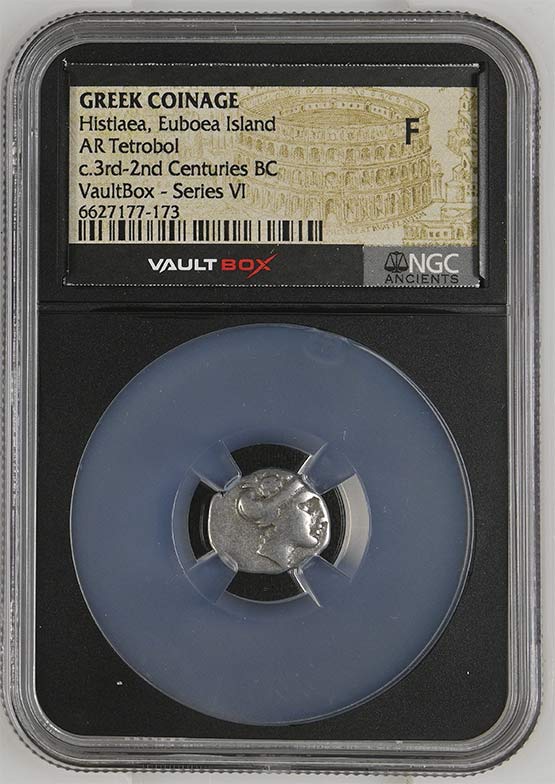 Greek c.3rd-2nd Centuries BC Histiaea Euboea Silver Tetrobol NGC Fine - Series VI Front