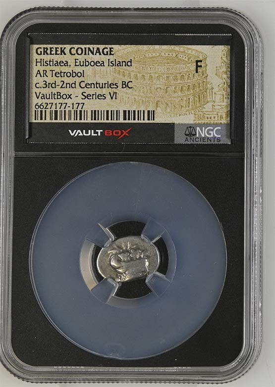 Greek c.3rd-2nd Centuries BC Histiaea Euboea Silver Tetrobol NGC Fine - Series VI Front