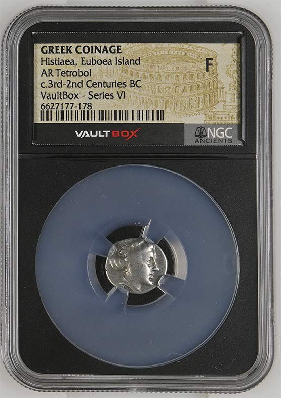 Greek c.3rd-2nd Centuries BC Histiaea Euboea Silver Tetrobol NGC Fine - Series VI Front