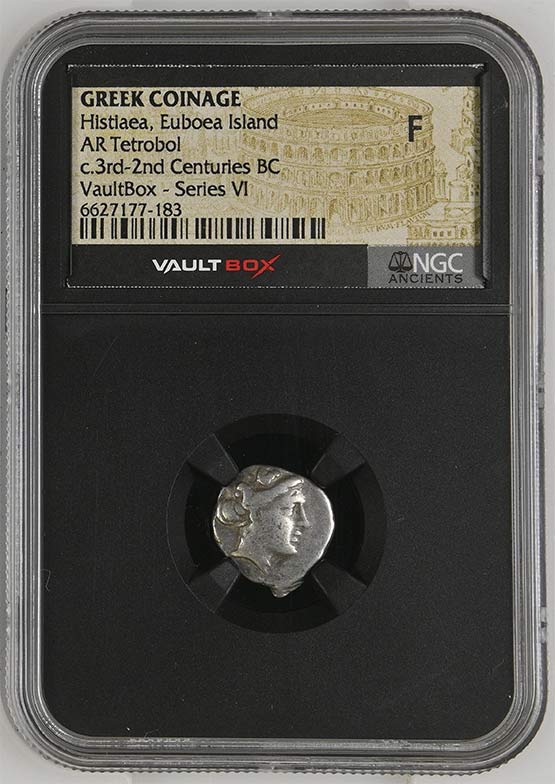 Greek c.3rd-2nd Centuries BC Histiaea Euboea Silver Tetrobol NGC Fine - Series VI Front