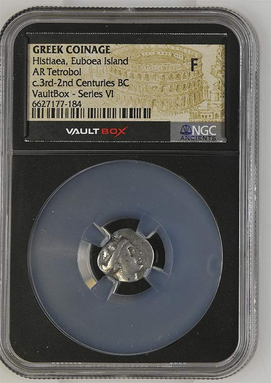 Greek c.3rd-2nd Centuries BC Histiaea Euboea Silver Tetrobol NGC Fine - Series VI Front