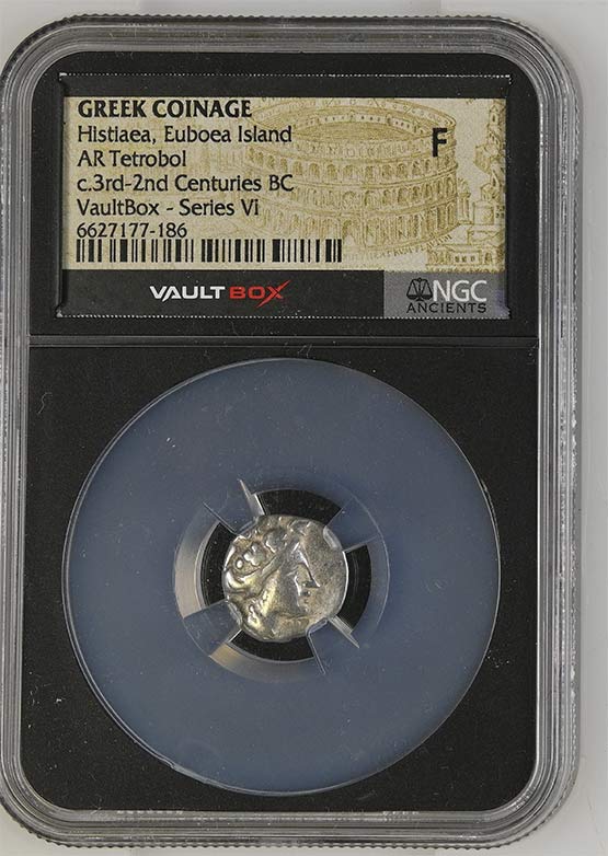Greek c.3rd-2nd Centuries BC Histiaea Euboea Silver Tetrobol NGC Fine - Series VI Front