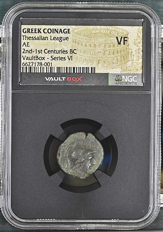 Greek 2nd-1st Centuries BC Thessalian League Bronze AE NGC VF - Series VI Front