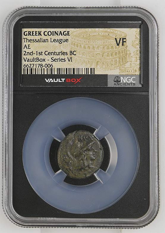 Greek 2nd-1st Centuries BC Thessalian League Bronze AE NGC VF - Series VI Front