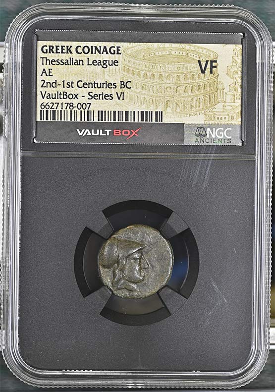 Greek 2nd-1st Centuries BC Thessalian League Bronze AE NGC VF - Series VI Front