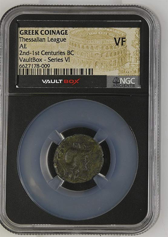 Greek 2nd-1st Centuries BC Thessalian League Bronze AE NGC VF - Series VI Front
