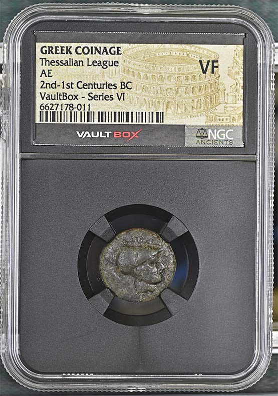 Greek 2nd-1st Centuries BC Thessalian League Bronze AE NGC VF - Series VI Front