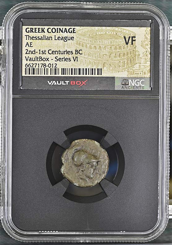 Greek 2nd-1st Centuries BC Thessalian League Bronze AE NGC VF - Series VI Front