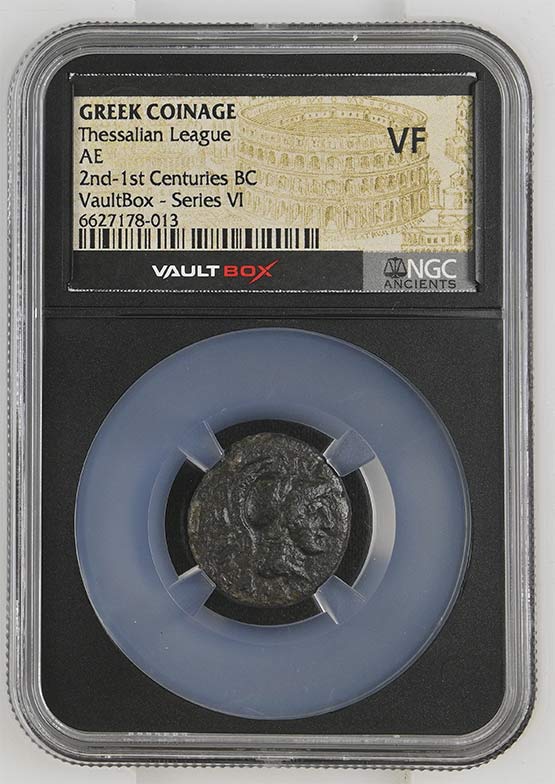Greek 2nd-1st Centuries BC Thessalian League Bronze AE NGC VF - Series VI Front