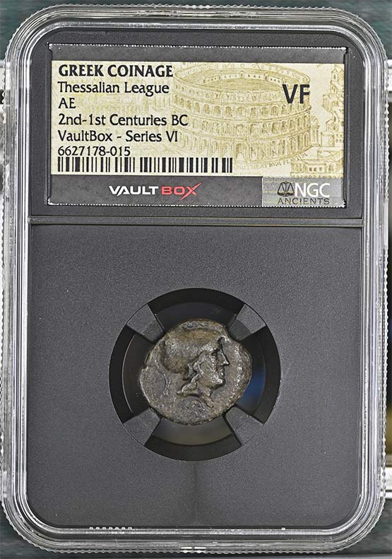 Greek 2nd-1st Centuries BC Thessalian League Bronze AE NGC VF - Series VI Front