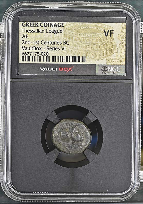 Greek 2nd-1st Centuries BC Thessalian League Bronze AE NGC VF - Series VI Front