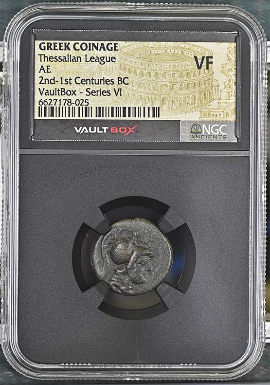 Greek 2nd-1st Centuries BC Thessalian League Bronze AE NGC VF - Series VI Front