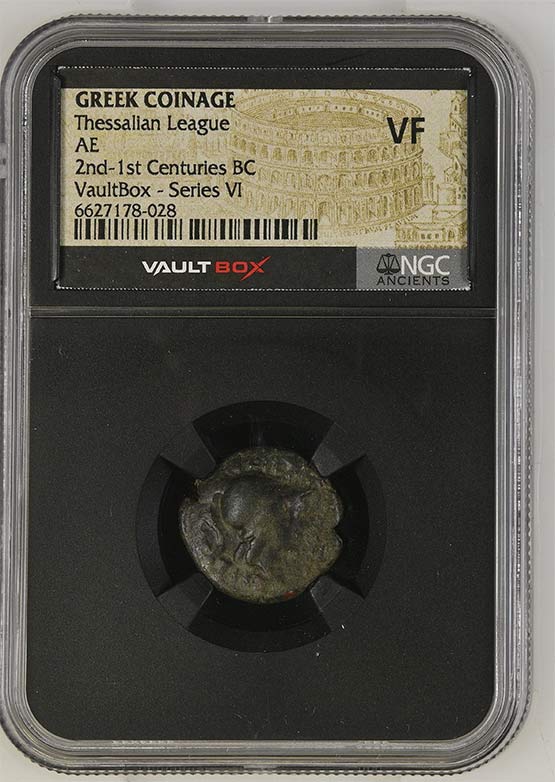 Greek 2nd-1st Centuries BC Thessalian League Bronze AE NGC VF - Series VI Front