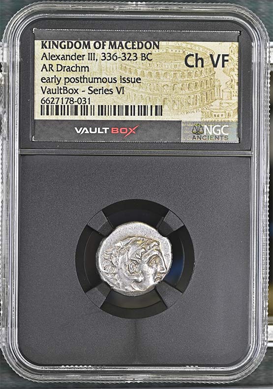 Greek 336-323 BC Alexander The Great Silver Drachm NGC Ch VF - Series VI Front