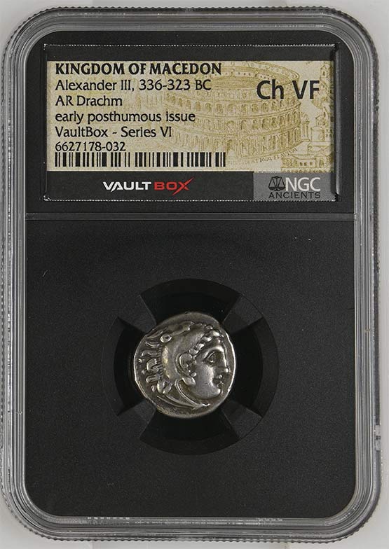 Greek 336-323 BC Alexander The Great Silver Drachm NGC Ch VF - Series VI Front