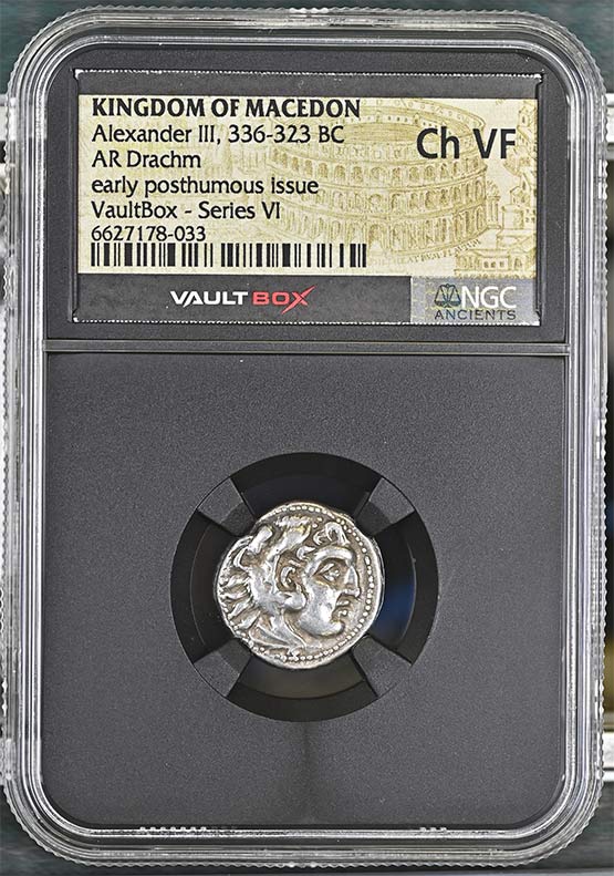 Greek 336-323 BC Alexander The Great Silver Drachm NGC Ch VF - Series VI Front
