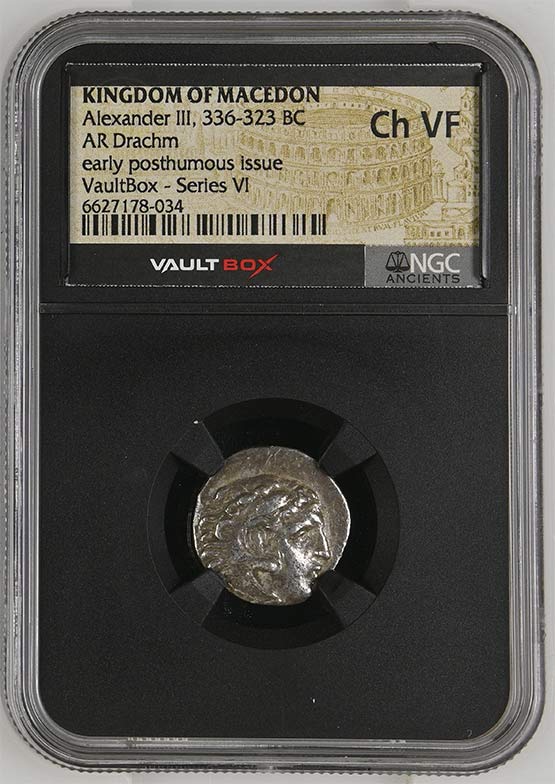Greek 336-323 BC Alexander The Great Silver Drachm NGC Ch VF - Series VI Front