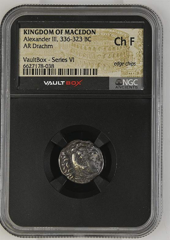 Greek 336-323 BC Alexander The Great Silver Drachm NGC Ch Fine - Series VI Front
