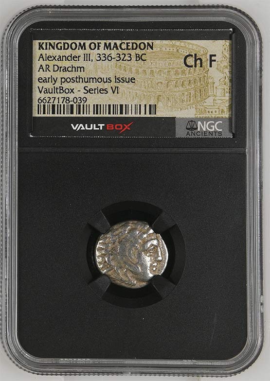 Greek 336-323 BC Alexander The Great Silver Drachm NGC Ch Fine - Series VI Front