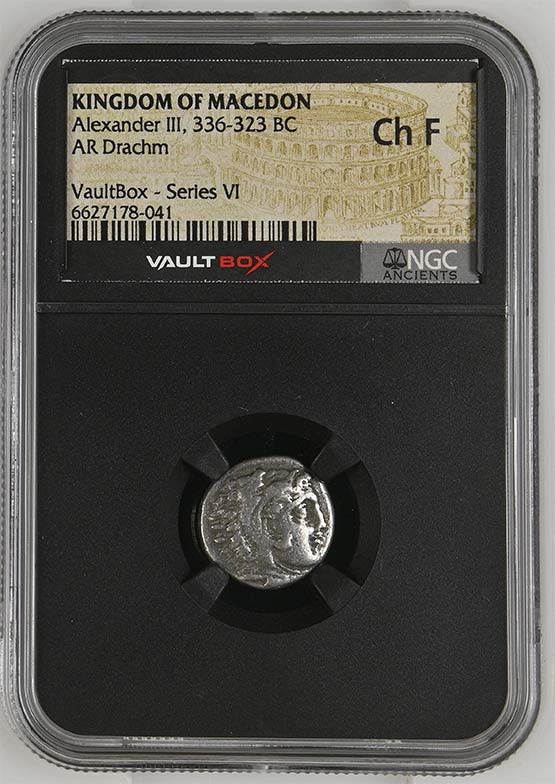 Greek 336-323 BC Alexander The Great Silver Drachm NGC Ch Fine - Series VI Front