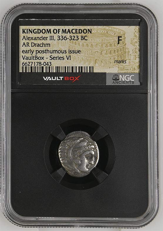 Greek 336-323 BC Alexander The Great Silver Drachm NGC Fine - Series VI Front