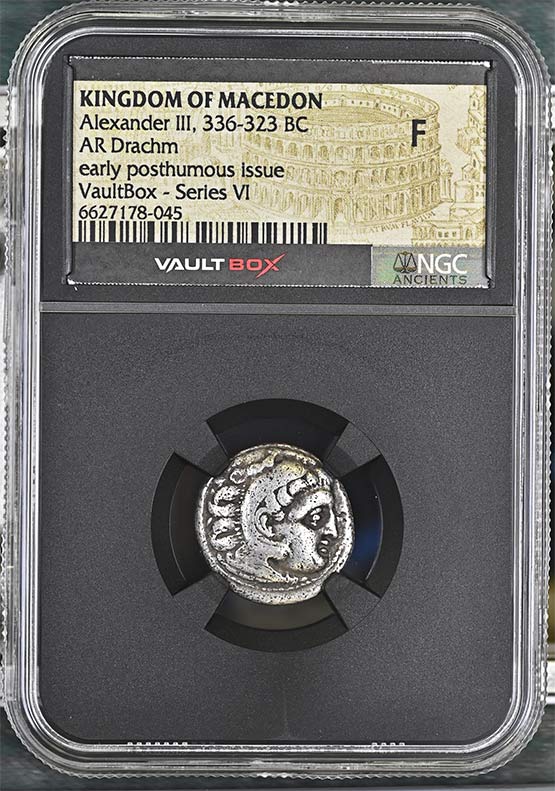 Greek 336-323 BC Alexander The Great Silver Drachm NGC Fine - Series VI Front