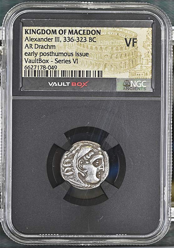 Greek 336-323 BC Alexander The Great Silver Drachm NGC VF - Series VI Front