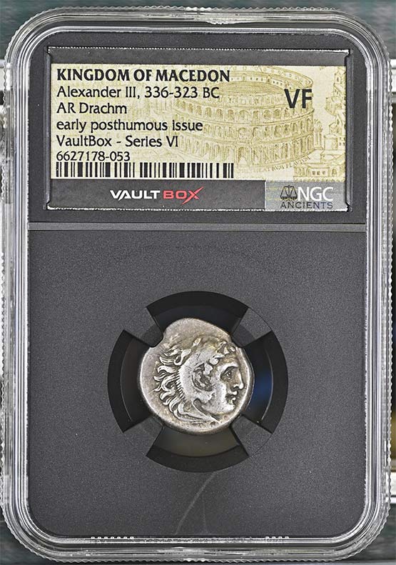 Greek 336-323 BC Alexander The Great Silver Drachm NGC VF - Series VI Front