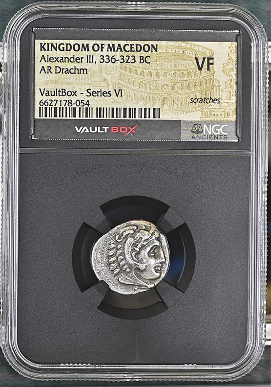 Greek 336-323 BC Alexander The Great Silver Drachm NGC VF - Series VI Front