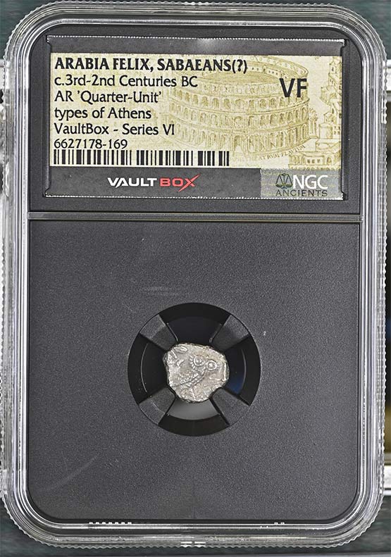 Arabian Felix c.3rd-2nd Centuries BC Owls of Arabia Felix Silver Quarter Unit NGC VF - Series VI Front
