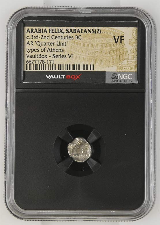 Arabian Felix c.3rd-2nd Centuries BC Owls of Arabia Felix Silver Quarter Unit NGC VF - Series VI Front