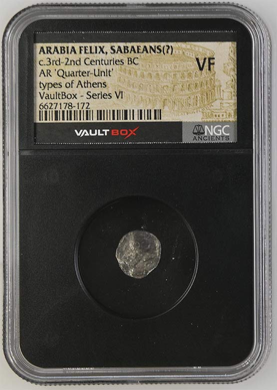 Arabian Felix c.3rd-2nd Centuries BC Owls of Arabia Felix Silver Quarter Unit NGC VF - Series VI Front