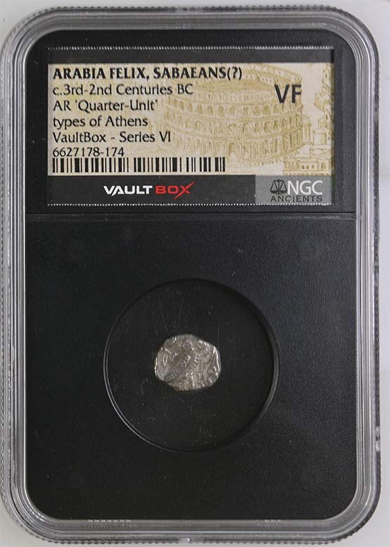 Arabian Felix c.3rd-2nd Centuries BC Owls of Arabia Felix Silver Quarter Unit NGC VF - Series VI Front