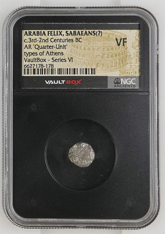 Arabian Felix c.3rd-2nd Centuries BC Owls of Arabia Felix Silver Quarter Unit NGC VF - Series VI Front