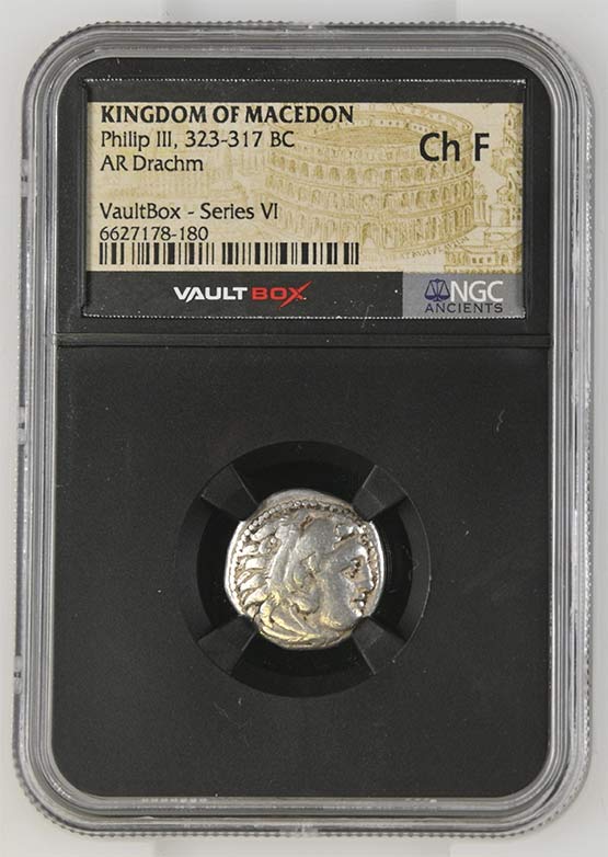 Greek 323-317 BC Philip III Silver Drachm NGC Ch Fine - Series VI Front