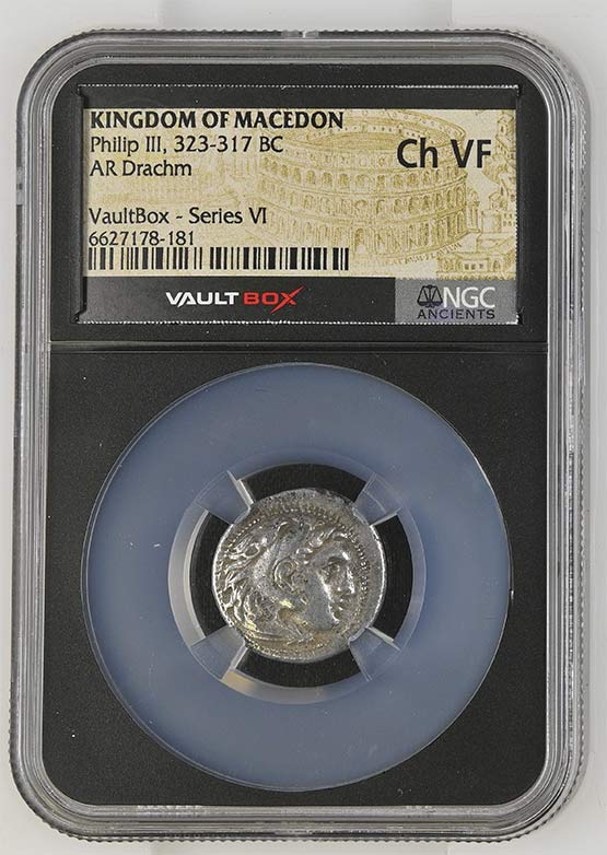 Greek 323-317 BC Philip III Silver Drachm NGC Ch VF - Series VI Front