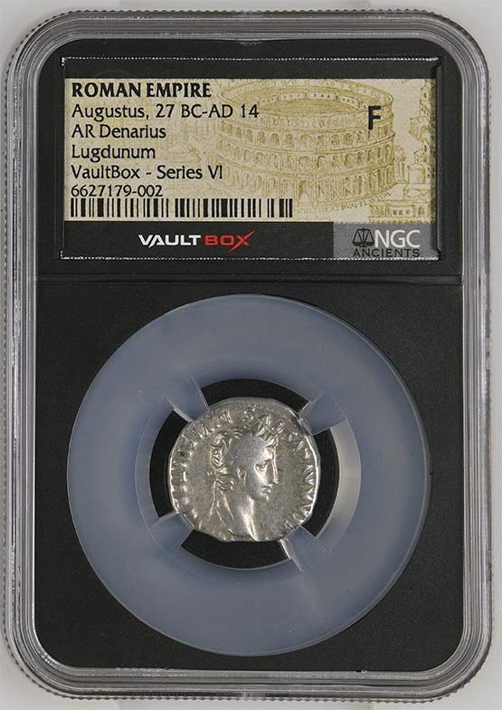 Roman Empire 27 BC-AD 14 Augustus Silver Denarius NGC Fine - Series VI Front