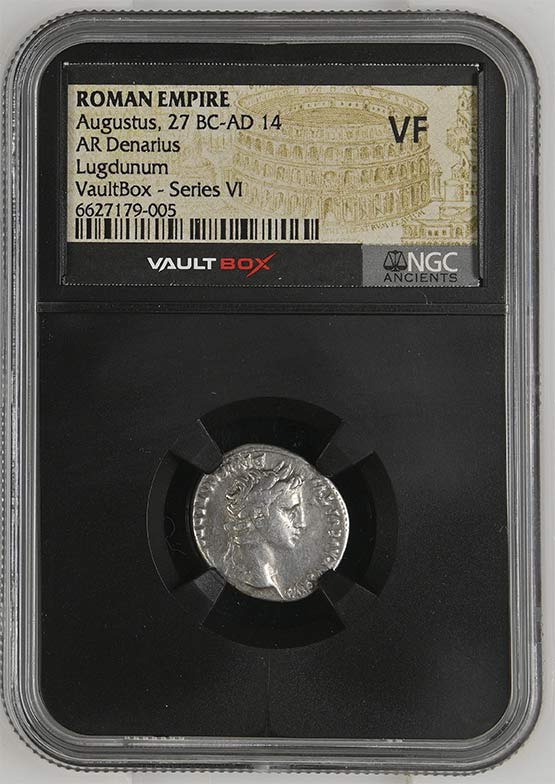 Roman Empire 27 BC-AD 14 Augustus Silver Denarius NGC VF - Series VI Front