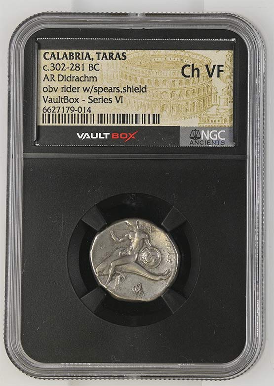Greek c.302-281 BC Dolphin Silver Didrachm NGC Ch VF - Series VI Front