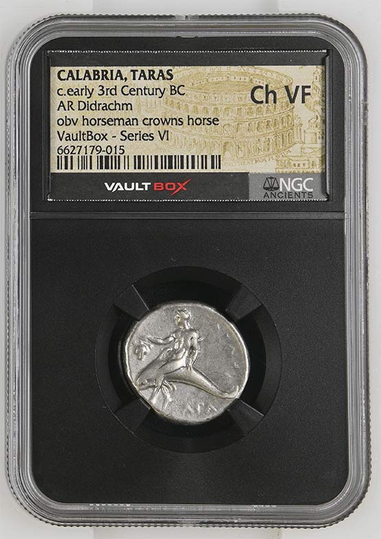 Greek c.early 3rd Century BC Dolphin Silver Didrachm NGC Ch VF - Series VI Front