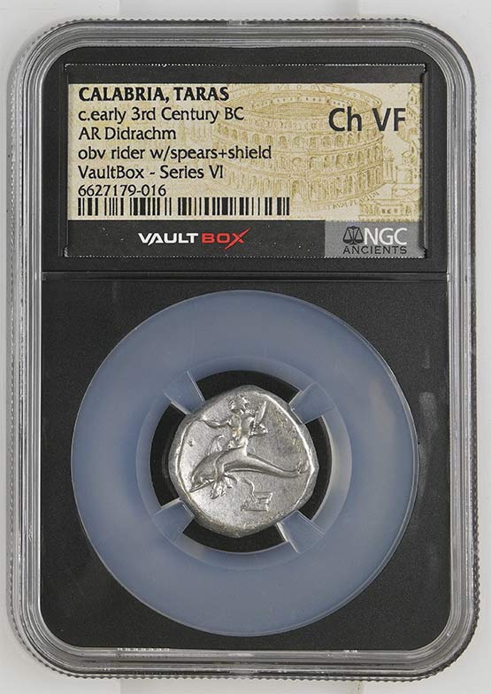 Greek c.early 3rd Century BC Dolphin Silver Didrachm NGC Ch VF - Series VI Front