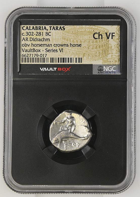 Greek c.302-281 BC Dolphin Silver Didrachm NGC Ch VF - Series VI Front