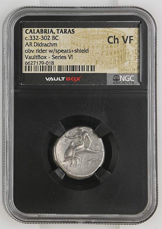 Greek c.332-302 BC Dolphin Silver Didrachm NGC Ch VF - Series VI Front